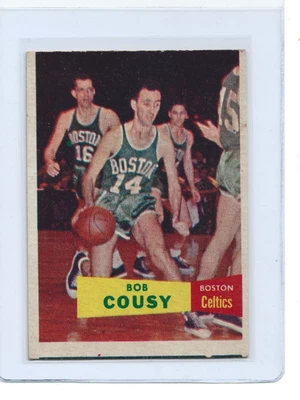 1957 Topps Baloncesto #17 Bob Cousy Novato Foto 1 de 2