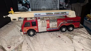 Vintage 1993 23" Tonka Fire Truck Engine No 5 Rescue Boom Ladder #92330 WORKS - Picture 1 of 19