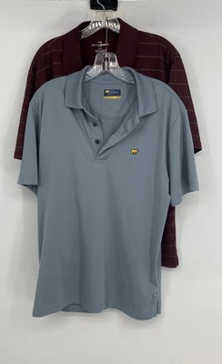 Jack Nicklaus & Grand Slam Mens Red Gray Short Sleeve Polo Shirt Size M Lot Of 2 - Image 1 of 4