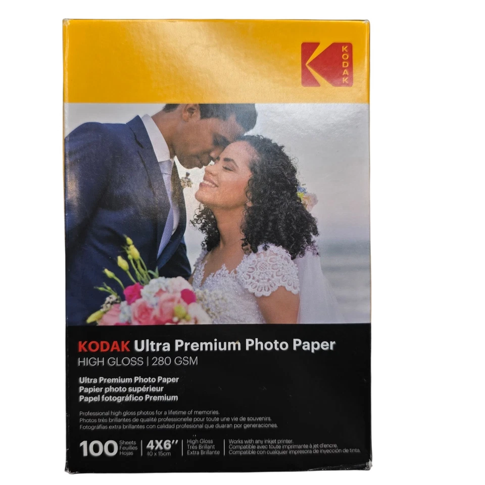Papel Fotográfico KODAK Ultra Premium Alto Brillo 4x6 Paquete de 100 Hojas Abiertas Foto 1 de 4