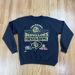 Felpa Colorado Buffaloes 1995 maglione Fiesta Bowl nero stampa grafica - Foto 1 di 7