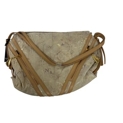Sharif Womens Hobo Bag Beige Anaconda Tears Leather Shopper Tote Satchel NWT - Image 1 of 4