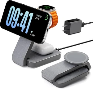 3 in 1 Foldable Wireless Travel Charging Station for MagSafe, Nightstand Magneti - Bild 1 von 8