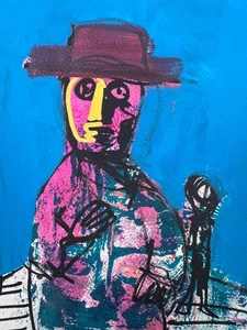 HASWORLD ORIGINAL POP Art Abstract Expressionism Collectable MODERN Figurative - Picture 1 of 4