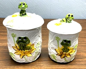 Neil der Frosch Menge (2) 6,5-7,5 Zoll Kanister Sears Rehbock 1976 Vintage Japan - Bild 1 von 9