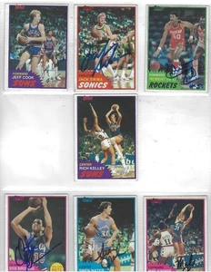 LOT OF 7 HAND SIGNED 1981-82 TOPPS  "NBA"  BASKETBALL CARDS - Picture 1 of 1