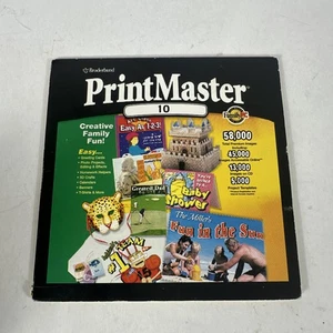 Broderbund PrintMaster 10 Publishing Suite Windows 95 98 2000 Program CD ROM - Picture 1 of 5