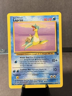 Juego de cartas coleccionables Pokémon Lapras #25/62 conjunto fósil ilimitado no holográfico raro 1999 WOTC DE COLECCIÓN CASI NUEVO Foto 1 de 2