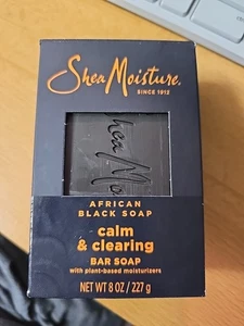 SheaMoisture Calm & Clearing African Black Bar Soap NIB 8oz No Sulfates/Parabens - Picture 1 of 6