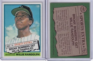1976 Topps gehandelte Baseballkarte # 592T Willie Randolph New York Yankees EXMT - Bild 1 von 1
