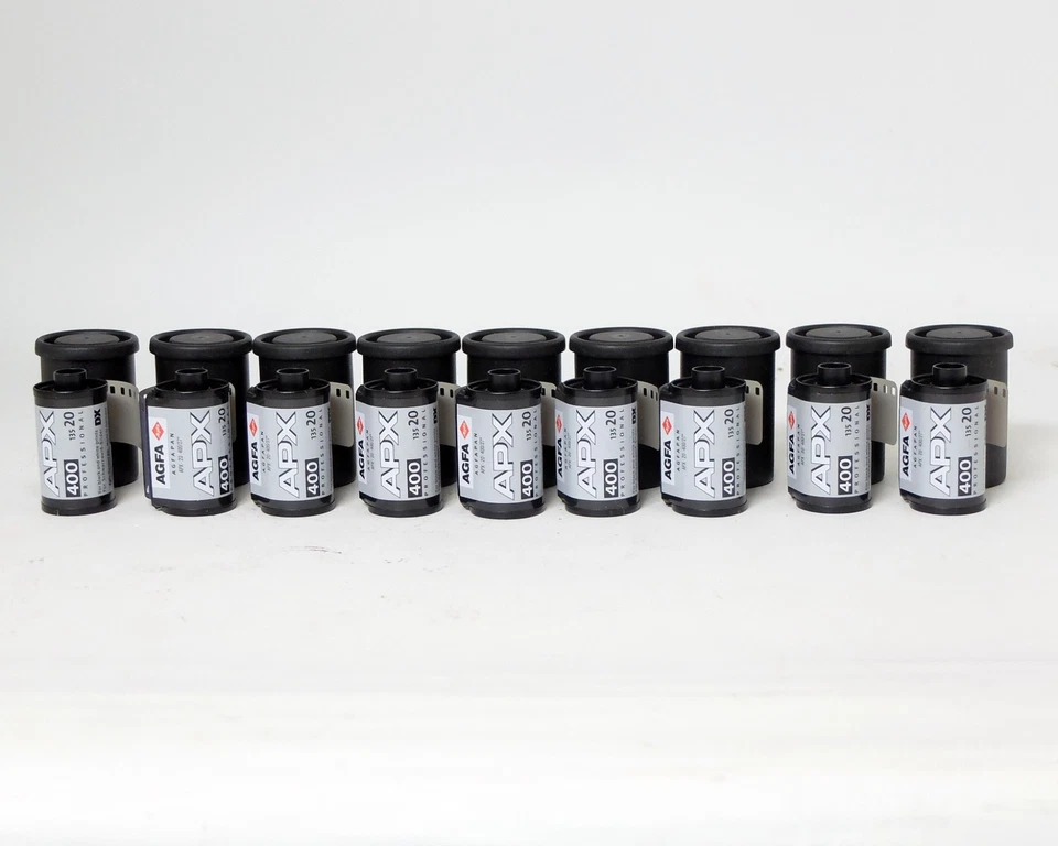 Agfa APX 400 35mm 20exp B&W Film NOS 9x Rolls - Image 1 of 1