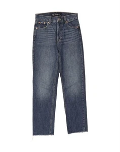Pantalones de mezclilla rectos de tiro alto GAP para mujer W25 L28 azul algodón SH03 - Imagen 1 de 3