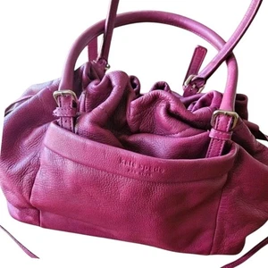 Kate Spade Westbury Opus Drawstring Satchel Tote Bag Berry Magenta Leather - Picture 1 of 7