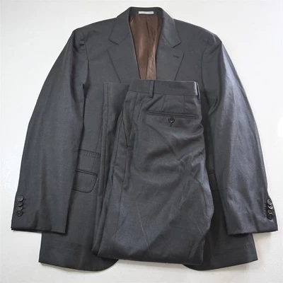 Brunello Cucinelli 44R 36x30 Gris 100% Lana Italia 3 Rollos 2 Hombres Chaqueta Pantalones Traje Foto 1 de 4