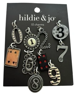 Hildie and Jo 10 Charms Set Numbers Jewelry Making Craft Steampunk Embellishment - Picture 1 of 6