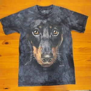 The Mountain Dog Graphic T-shirt Men's M Black Tie Dye Dachshund Doxie EUC - Bild 1 von 8