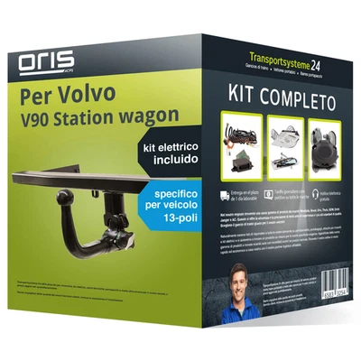 Gancio traino estr. per Volvo V90 Station wagon 16- e un e-kit spec. 13 p. NUOVO - Immagine 1 di 4