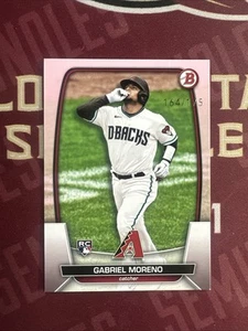 GABRIEL MORENO 2023 BOWMAN PINK PARALLEL RC ROOKIE #/175 DIAMONDBACKS SP - Picture 1 of 2