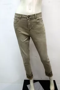 Desigual Donna Pantalone Taglia 42 Jeans Beige Pant Pants Regular Cotone Woman - Foto 1 di 15