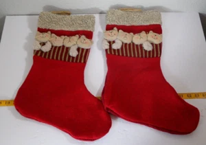 World Market Sleeping Cats Christmas Stockings Set of 2 Felt Knit - Picture 1 of 5