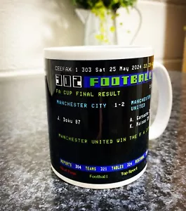 ANY GAME PERSONALISED CUSTOM Ceefax Football Fan Teletext Tea Coffee Mug Gift - Picture 1 of 6