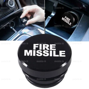 Universal Black Fire Missile Button Car Cigarette Lighter Cover Car Accessories - Foto 1 di 6