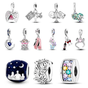 MULA Optional Butterfly SunFlower Clip Charm CZ For Beacelet 925 Silver Plated - Picture 1 of 108