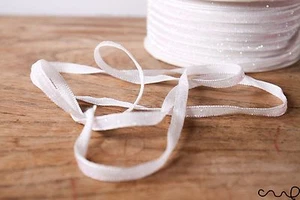 Samt glitzerndes Glitzerband 5 mm breit funkelnd weißes Band Hochzeit Nähen Handwerk - Bild 1 von 5
