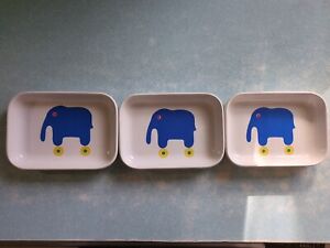 American Airlines Marimekko OY Pfaltzgraff Elephant Snack Plates X3