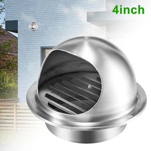 4" Exhaust Air Vent Wall Ducting Ventilation Grille Cover Outlet Stainless Steel - Picture 1 of 8