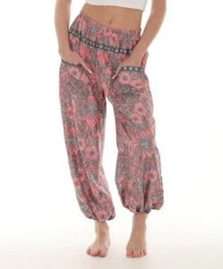 Pantaloni harem Shoreline rosa e grigio floreale taglia - 2X - Foto 1 di 2