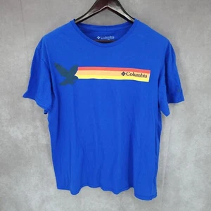 Columbia T-Shirt Herren Extra Large blau Adler gestreift Outdoor Wandern - Bild 1 von 10