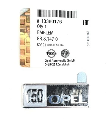 Emblema Original Opel "150 Adam Opel" Astra J, Corsa, Insignia, Meriva - 13380176 Foto 1 de 3