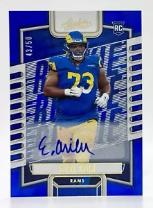 2023 Panini Assoluto Blu #164 Steve Avila RC Auto 43/50 Los Angeles Rams - Foto 1 di 2