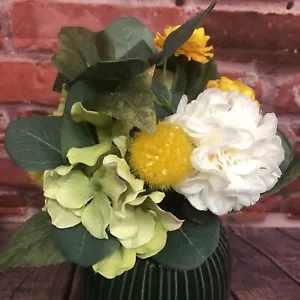 Opalhouse 13” Artificial Hydrangea Bundle Yellow White Green Flower Bouquet Stem - Picture 1 of 10
