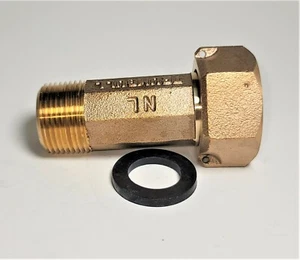 Accoppiamento contatore acqua 3/4"", ottone SENZA PIOMBO, 3/4"" dado girevole donna x 3/4"" maschio NPT - Foto 1 di 12
