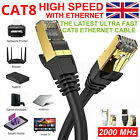 ETHERNET CABLE RJ45 CAT8 40GBPS NETWORK GOLD ULTRA-THIN LAN LEAD SSTP PATCH LOT