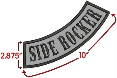 Custom Embroidered Side Rocker Vest Patch Motorcycle Biker Patch Club MC 10" - Image 1 of 4