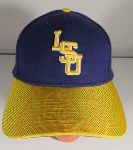 LSU Tigers Fitted Hat M/L Stretchfit NCAA New Era Purple Louisiana Big Logo Bill - Picture 1 of 8