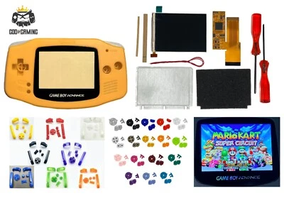 Nintendo Game Boy Advance GBA V2 IPS LCD Kit Housing Shell ORANGE PRE-CUT - Image 1 of 4