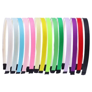10 Plastic Grosgrain Ribbon Covered Headbands 10mm with Teeth Hair Band - Picture 1 of 17