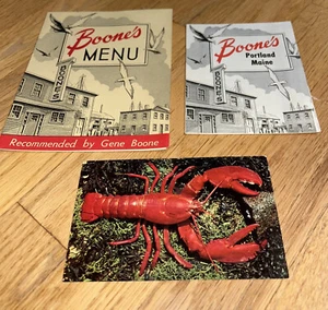 Vintage BOONE'S Restaurant PORTLAND MAINE Menu / Brochure / Postcard - Picture 1 of 10