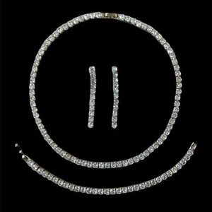 Collar de tenis pendientes boda graduación brazalete adulto conjunto de 3 inspirados - Imagen 1 de 2