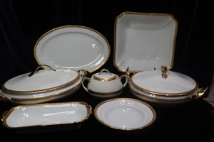 HUTSCHENREUTHER SELB LHS BAVARIA 18 CARAT GOLD BAND 7 SERVING PIECES - Picture 1 of 23