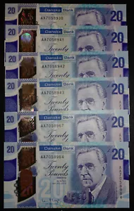 1x 2019 Danske Bank £20 Belfast Ireland Polymer Plastic --{ UNC }-- AA Serial - Picture 1 of 3
