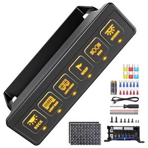 6Gang Wireless Switch Panel Circuit Control Box For LED Light Bar 12V 24V Marine - Picture 1 of 18