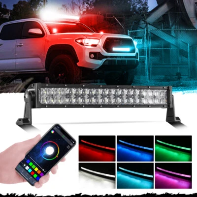 AUXBEAM 22" 280W RGB Led Light Bar Multi Color 16Colors bluetooth Change Disco - Image 1 of 4