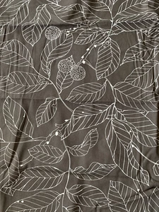 2004 IKEA Maria Astrom Gray Brown White Leaves Upholster Fabric 2 Yards x 58" - Picture 1 of 5