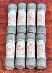 8 x Gould Shawmut ATM12, 12A 600V AC Amp-Trap Fusibles Enanos de Acción Rápida, 500V DC - Imagen 1 de 1