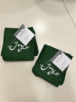 Target Threshold Green Christmas Cotton napkins "Joy" - 2 Sets of 4 - Image 1 of 2